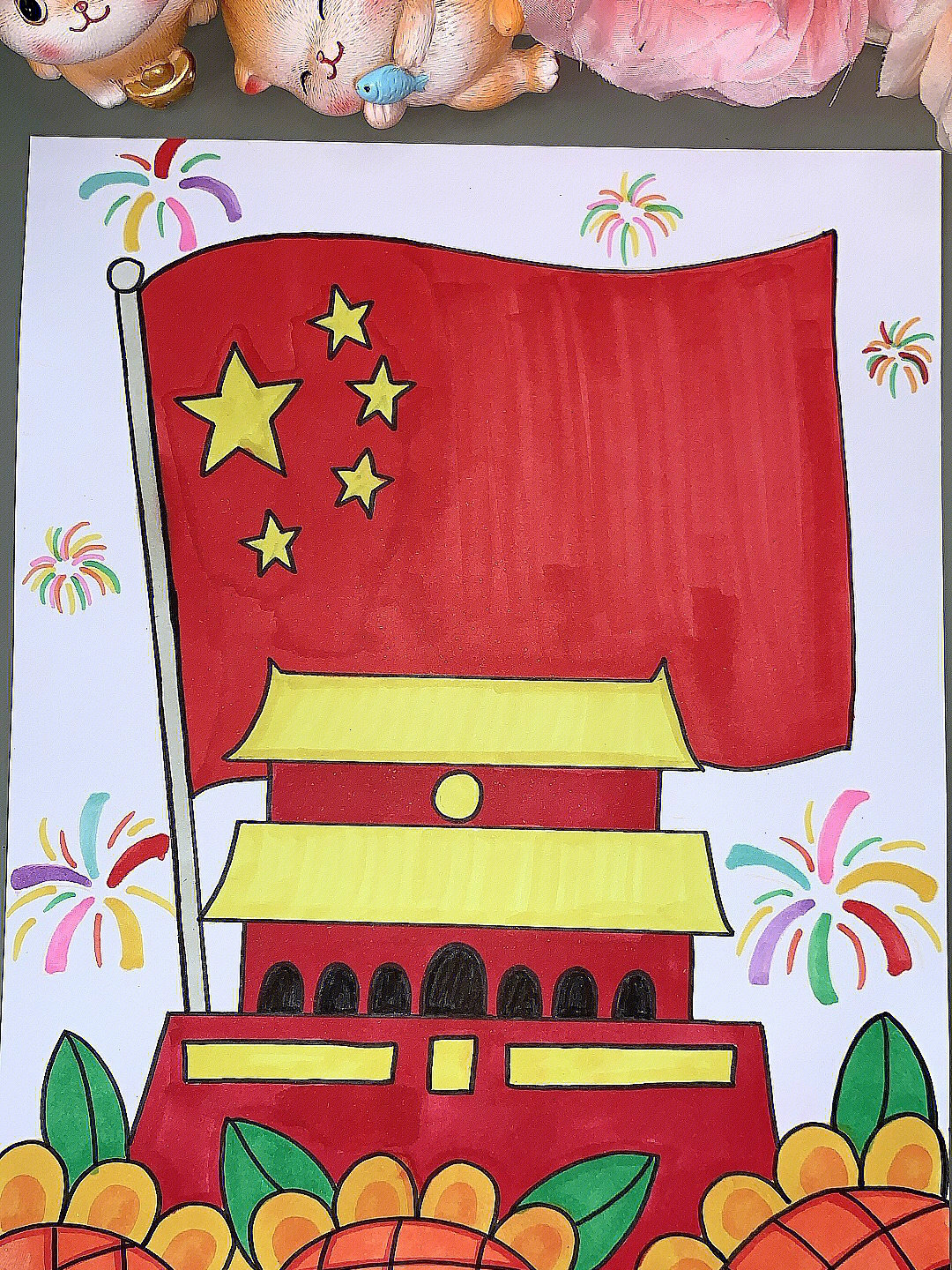 3-6岁儿童简笔画国庆节图片