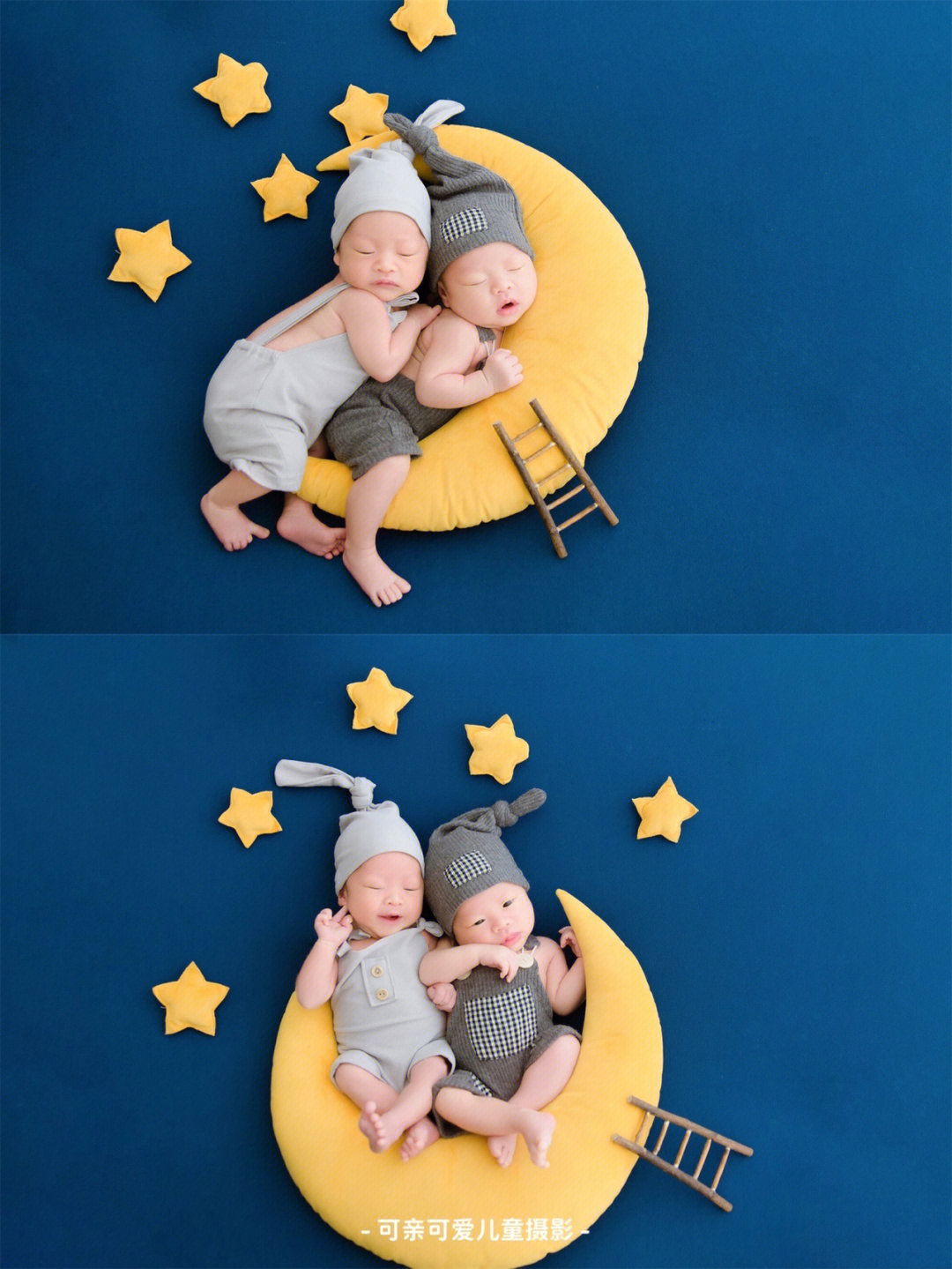 双胞胎满月照创意照片图片