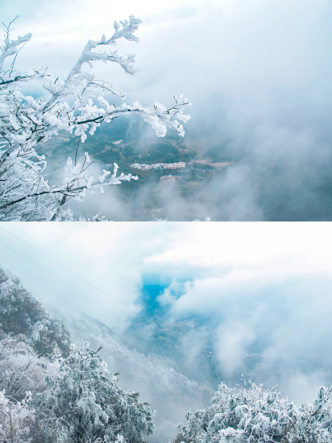 广东赏雪金子山霜雪景一绝