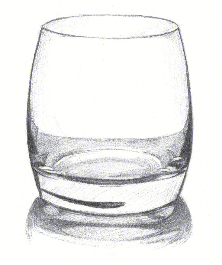 素描透明水杯怎么画图片