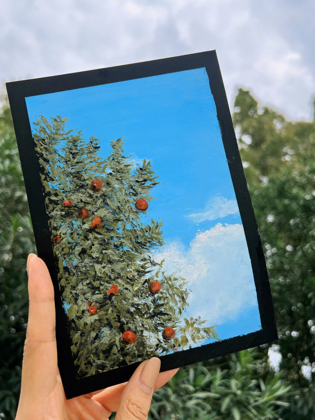油画棒速涂课⑦桔子树