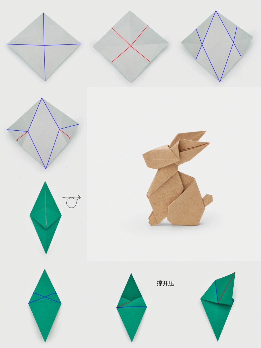 纸折小兔子的步骤图片