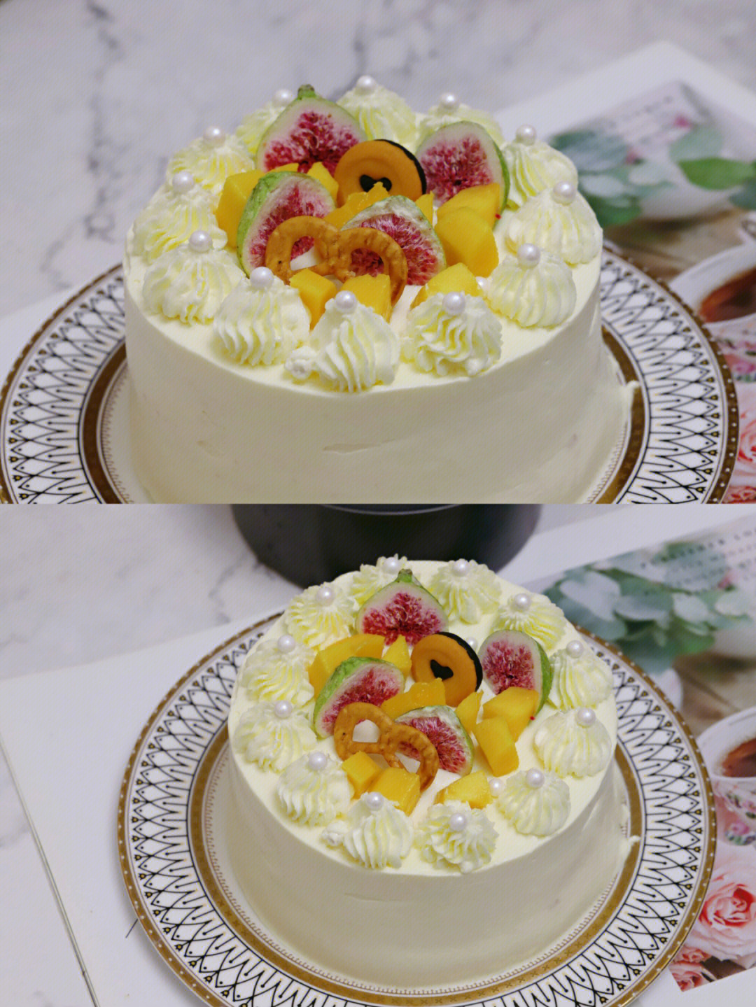 水果奶油裱花蛋糕