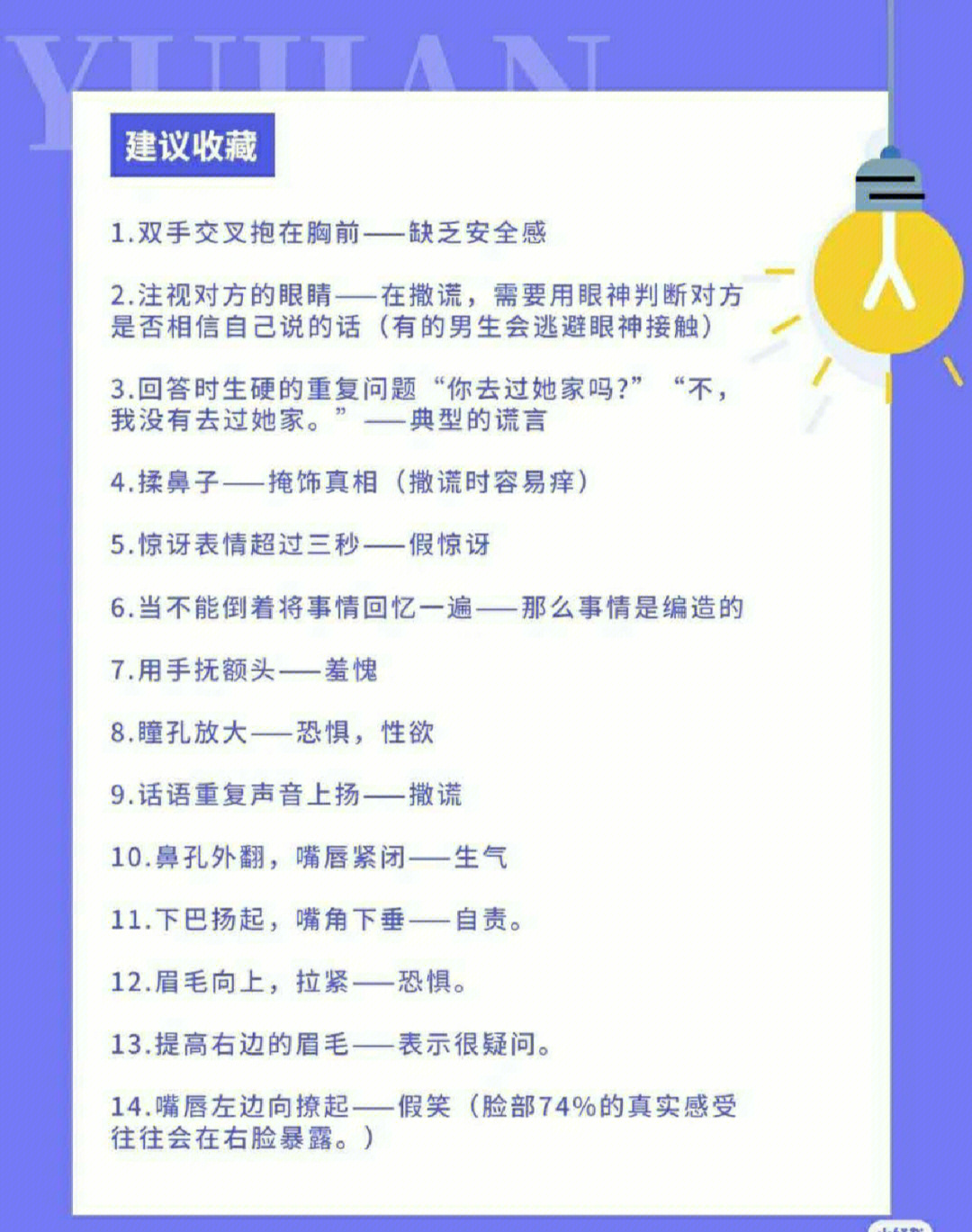 常见微表情及动作解析图片