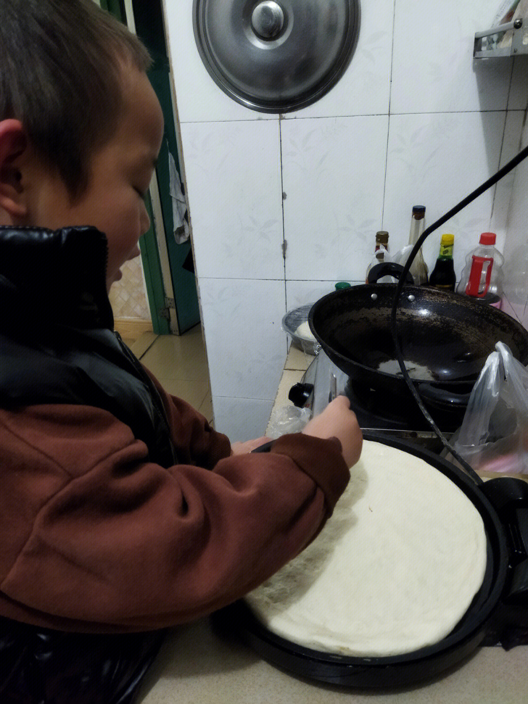 电饼铛做菠菜煎饼图片