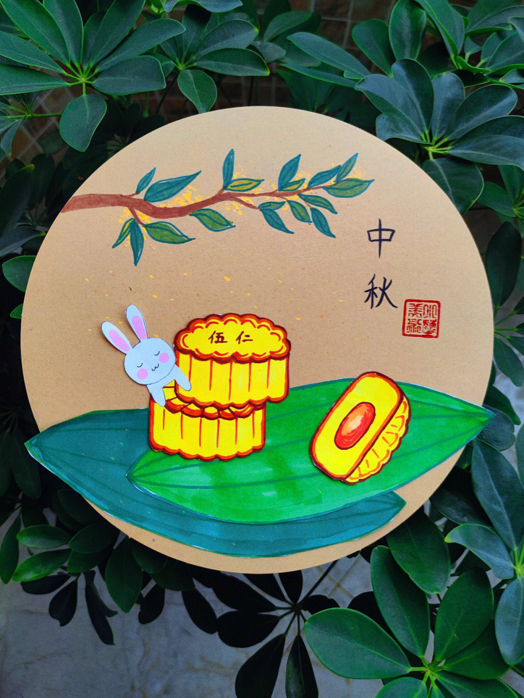 中秋节儿童创意画#儿童创意画#创意美术儿童画#中秋节月饼