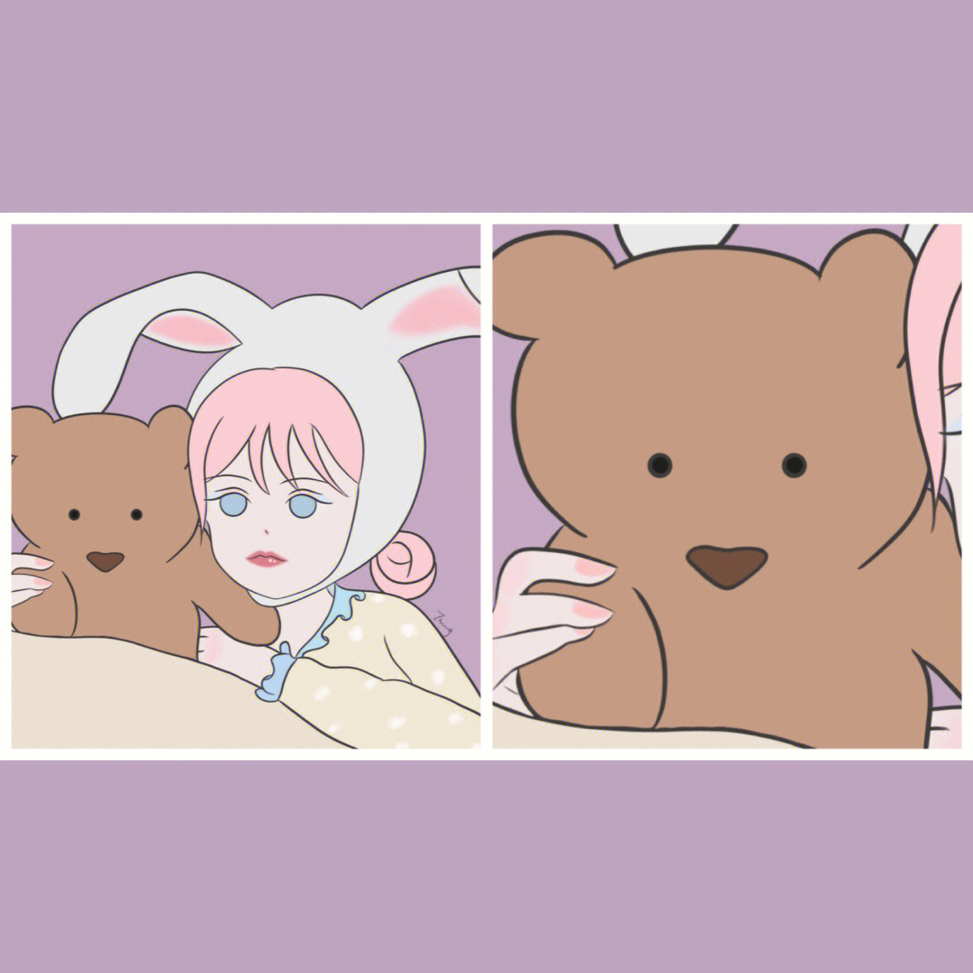 兔子和熊的闺蜜头像图片