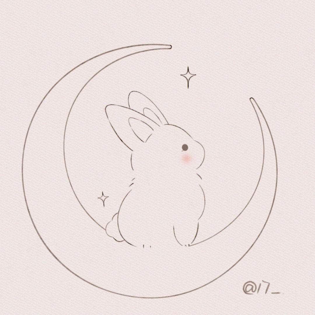月亮兔子图片 简笔画图片