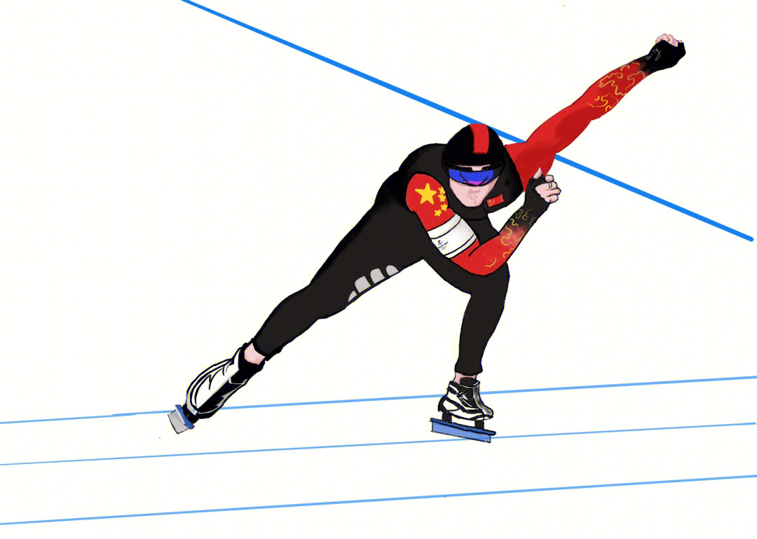 如何画冬奥运动员图片