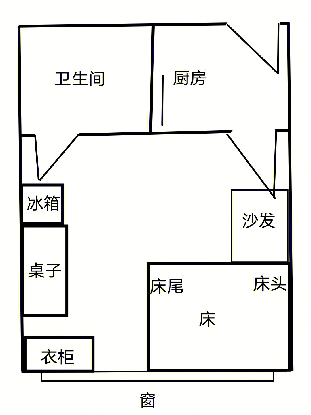 床头正对房门示意图图片