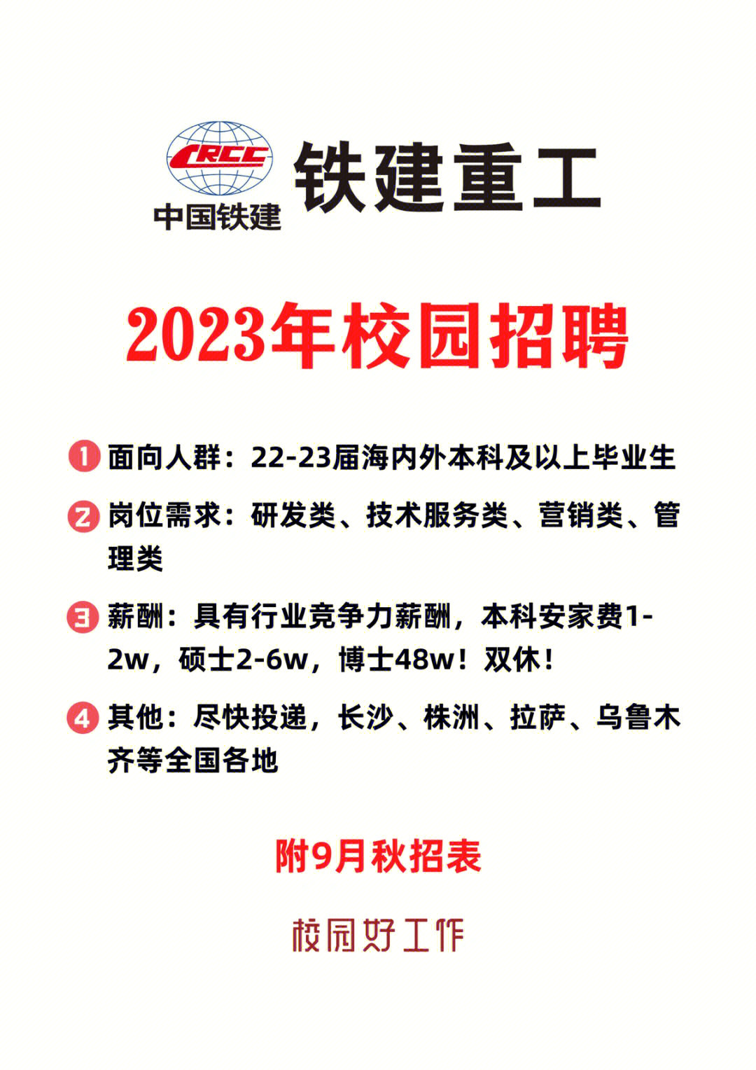 2223届铁建重工2023校园招聘