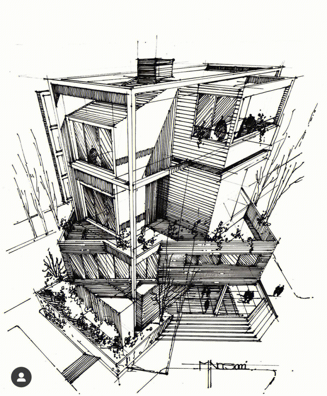手绘建筑平面图的步骤图片
