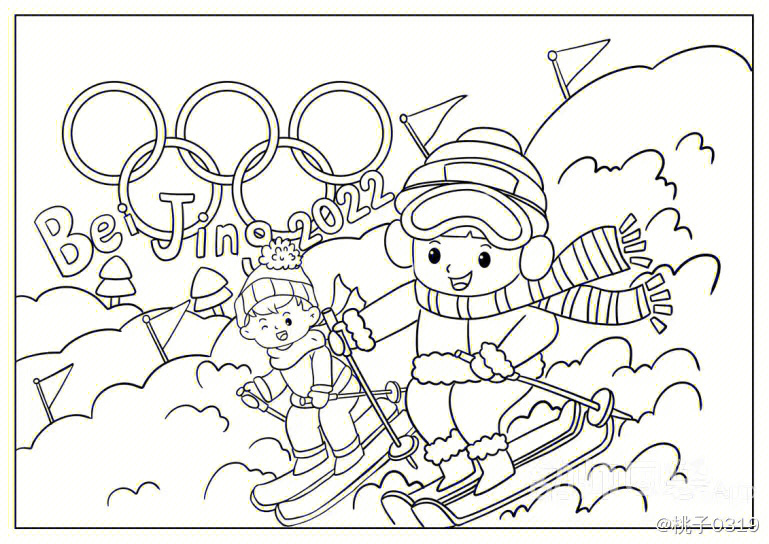 冬奥运动 简笔画图片