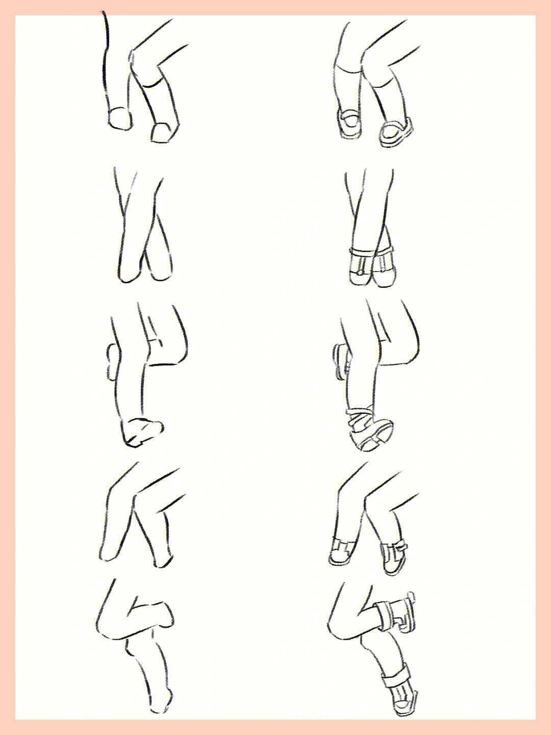 腿的画法简单图片
