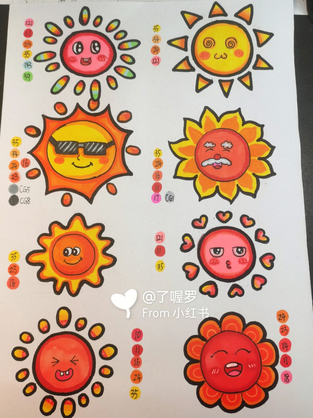 小班绘画七彩太阳图片
