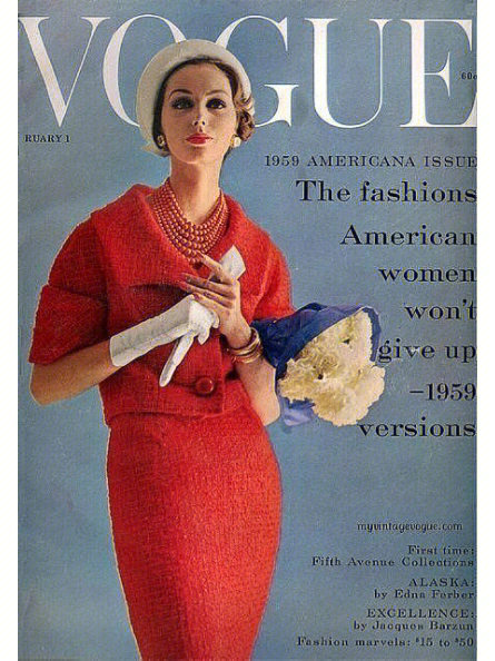 1950年代时尚杂志vogue红色系封面