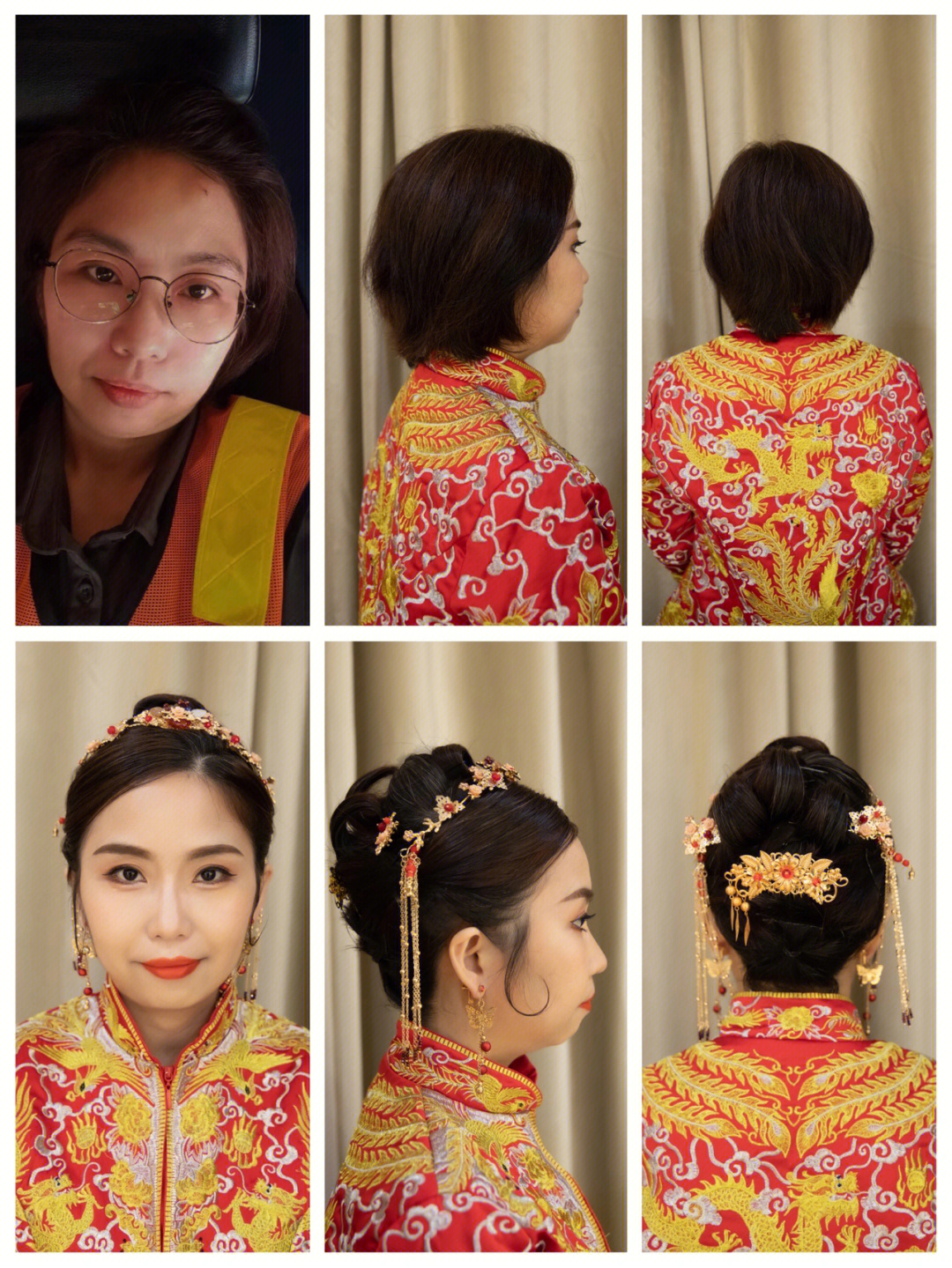 短发秀禾服新娘造型新加坡化妆师