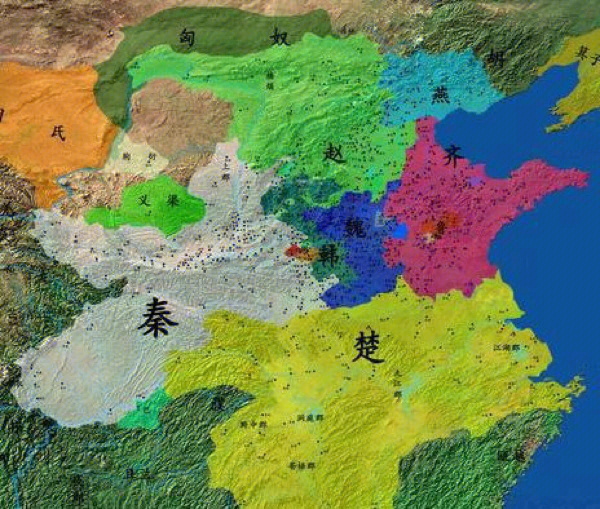 秦灭七国地图图片