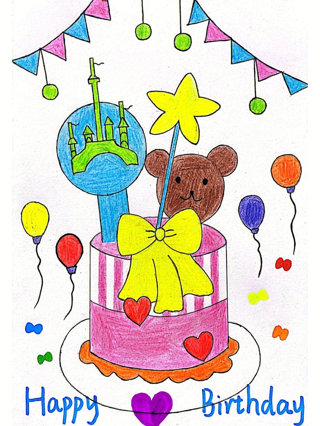 儿童画蛋糕步骤图片