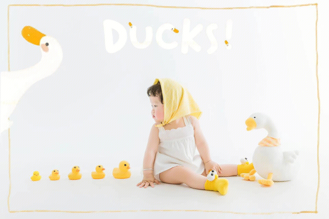 儿童写真宝宝照百天照  可爱的小鸭子主题