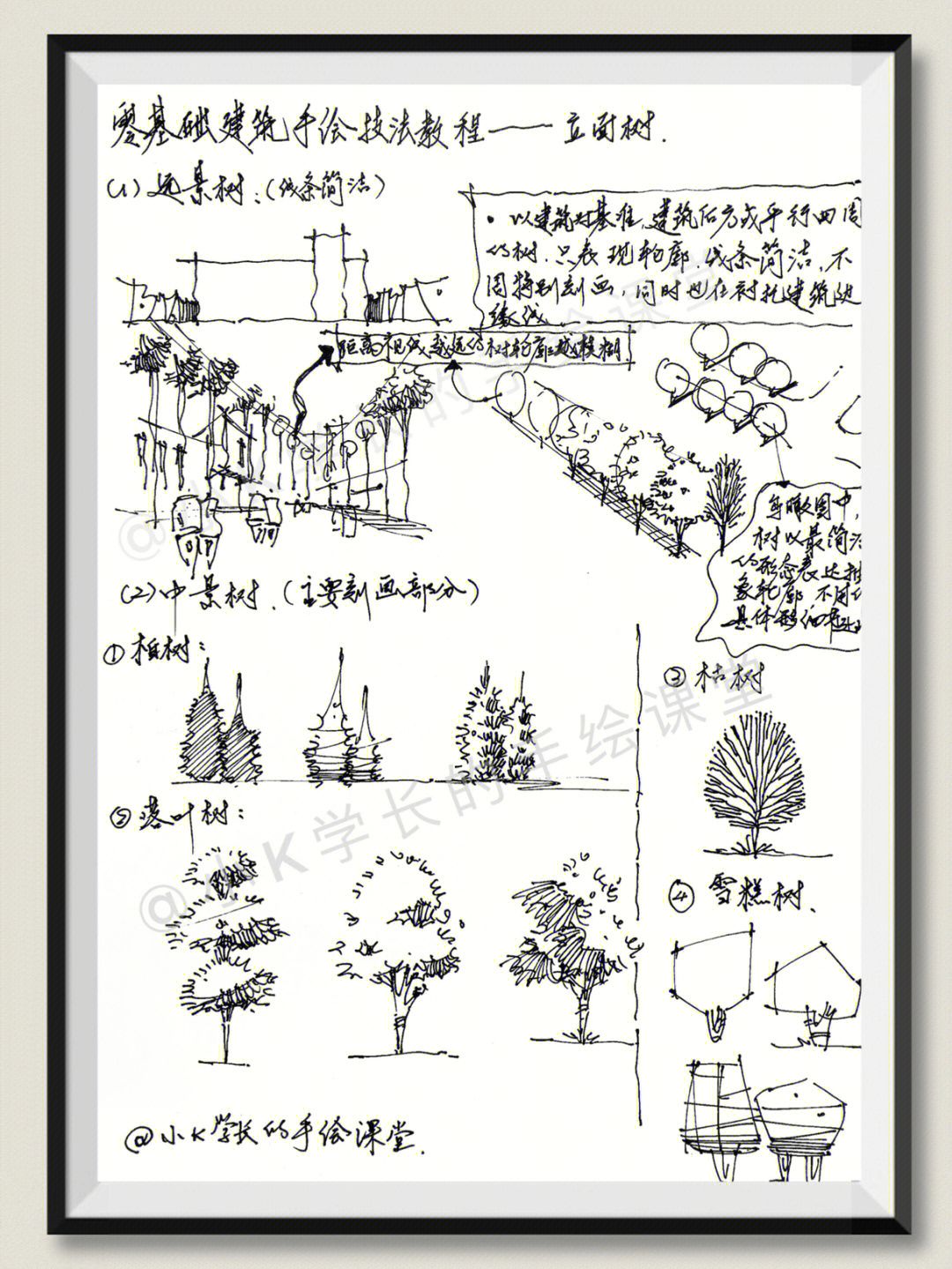 乔木图例手绘图片