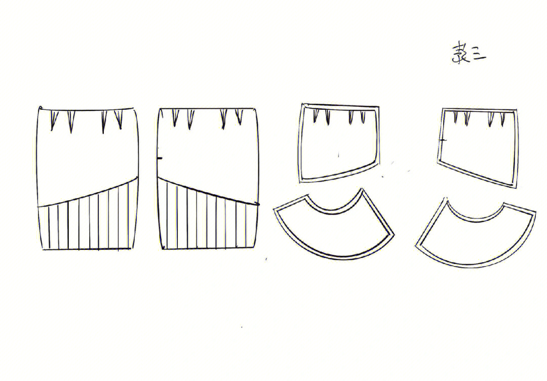 六片鱼尾裙结构图图片