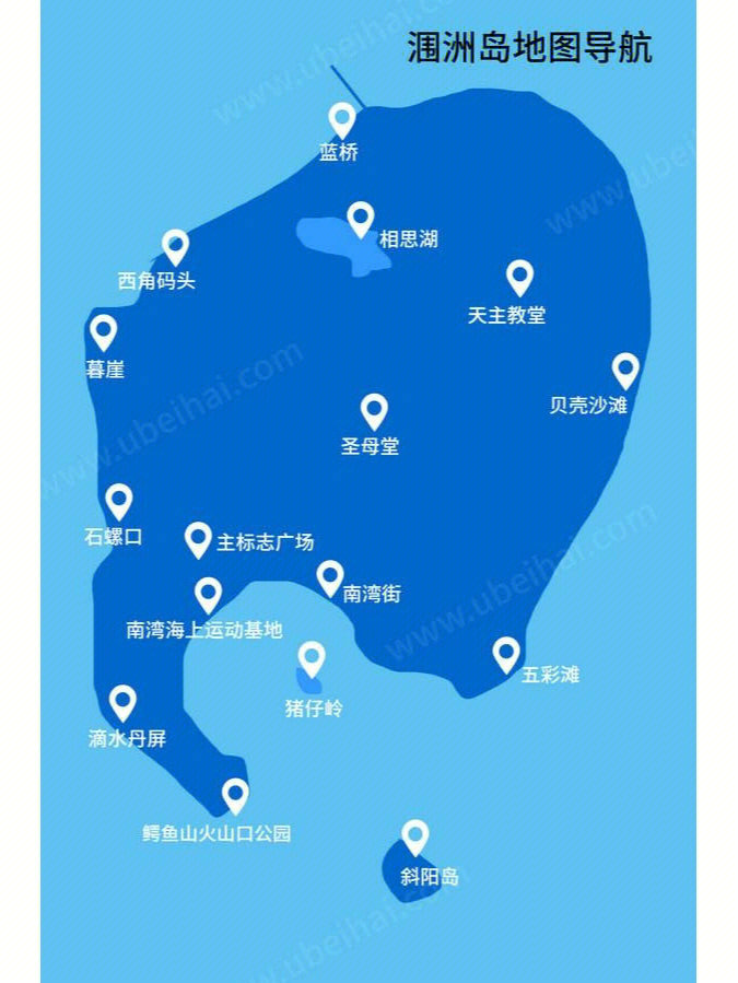 涠洲岛地图清晰版图片