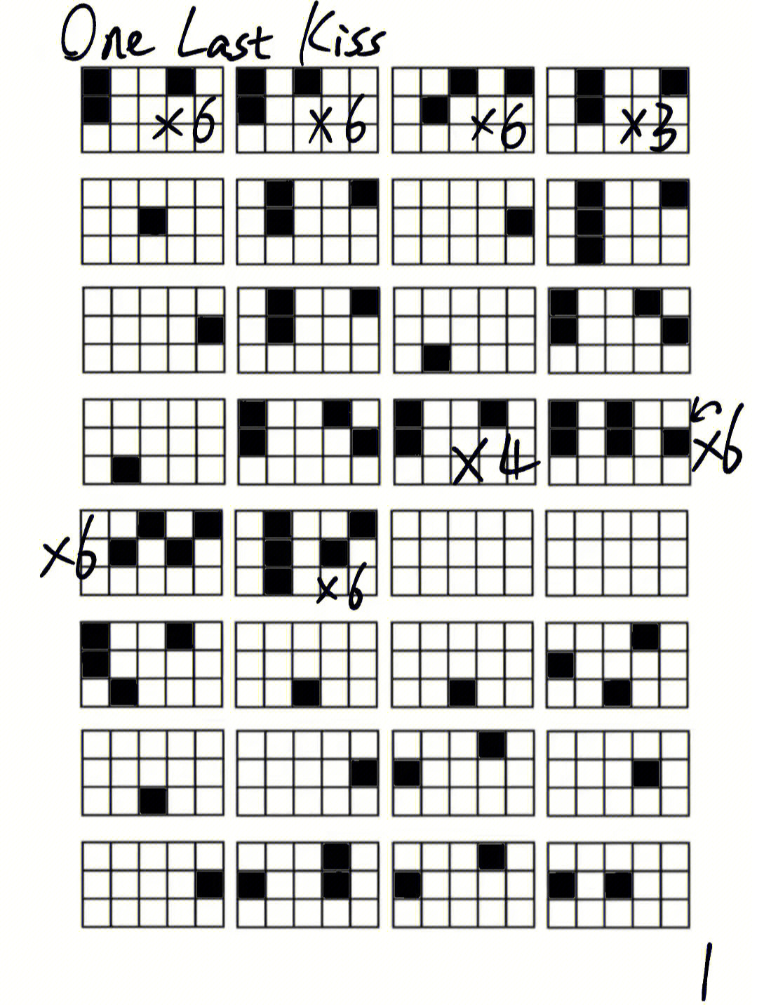 onelastkiss数字谱图片