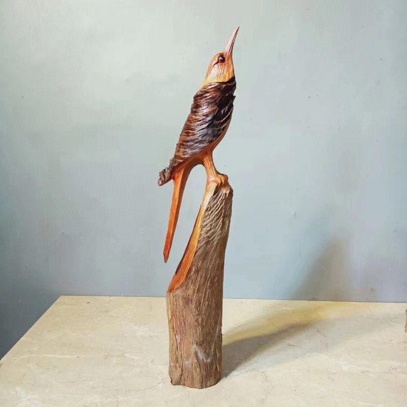 木雕鸟怎样雕图片