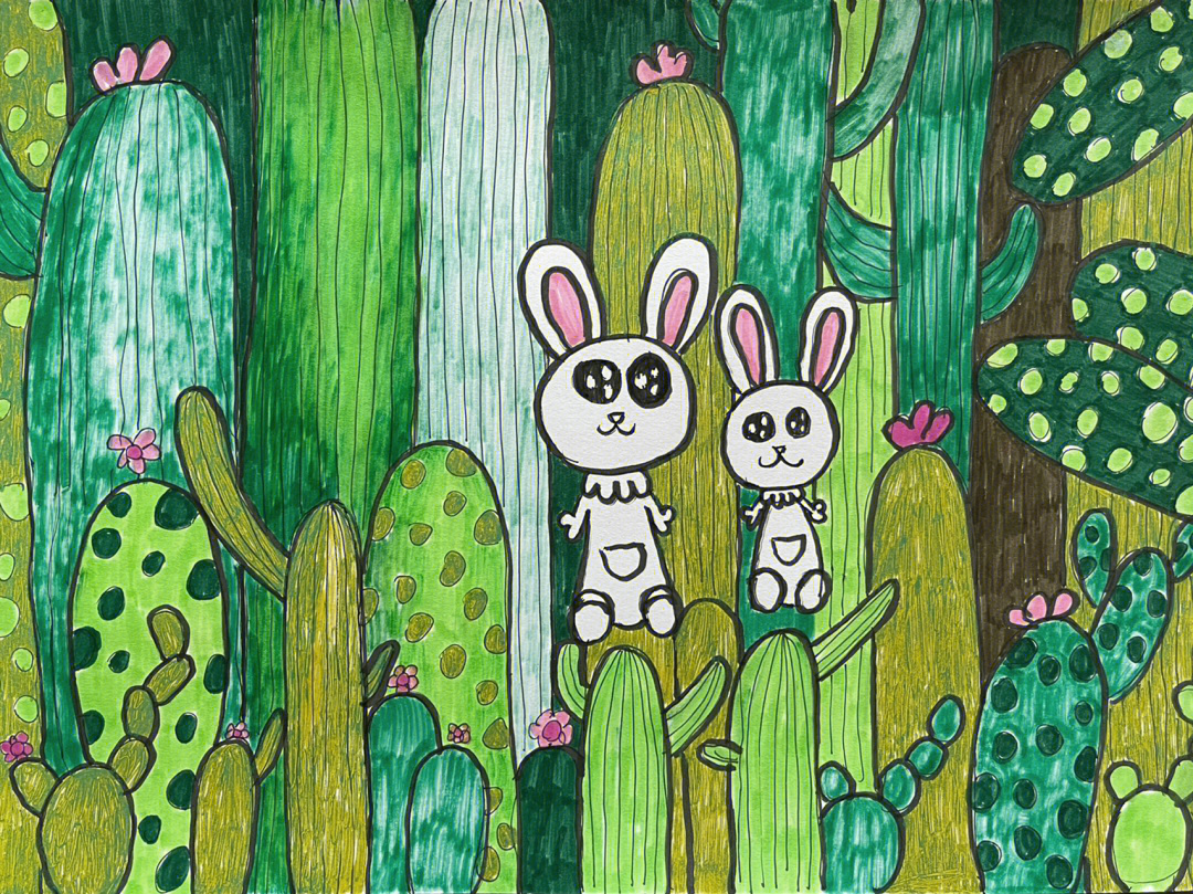 热带雨林儿童画简单图片