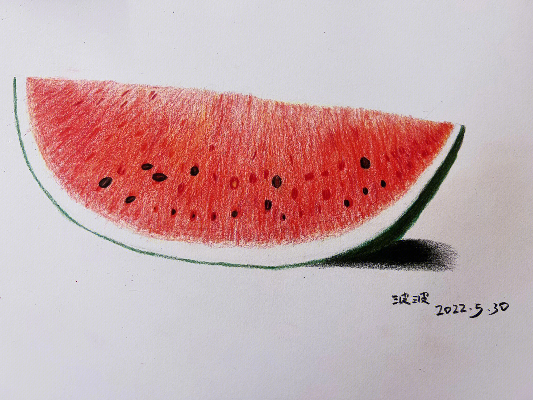 彩铅素描西瓜的画法图片