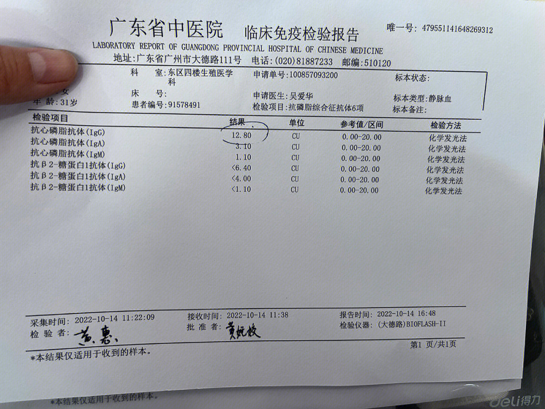 抗核抗体正常化验单图片