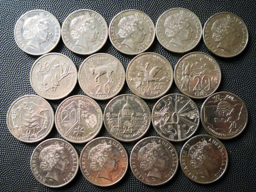 终于集齐了2001年澳洲各州和领地20仙硬币