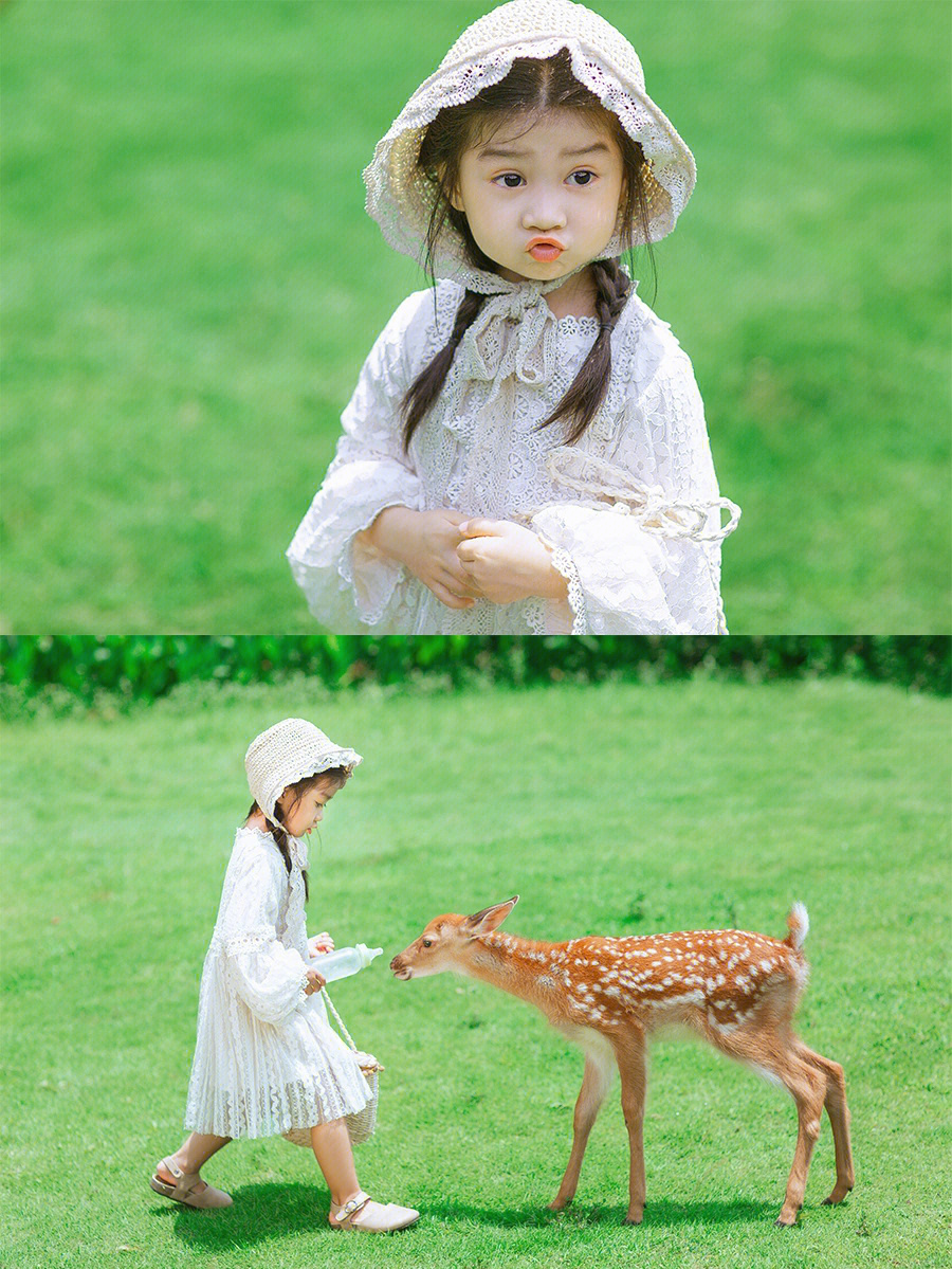 被治愈啦带宝宝和小鹿拍照金华儿童摄影