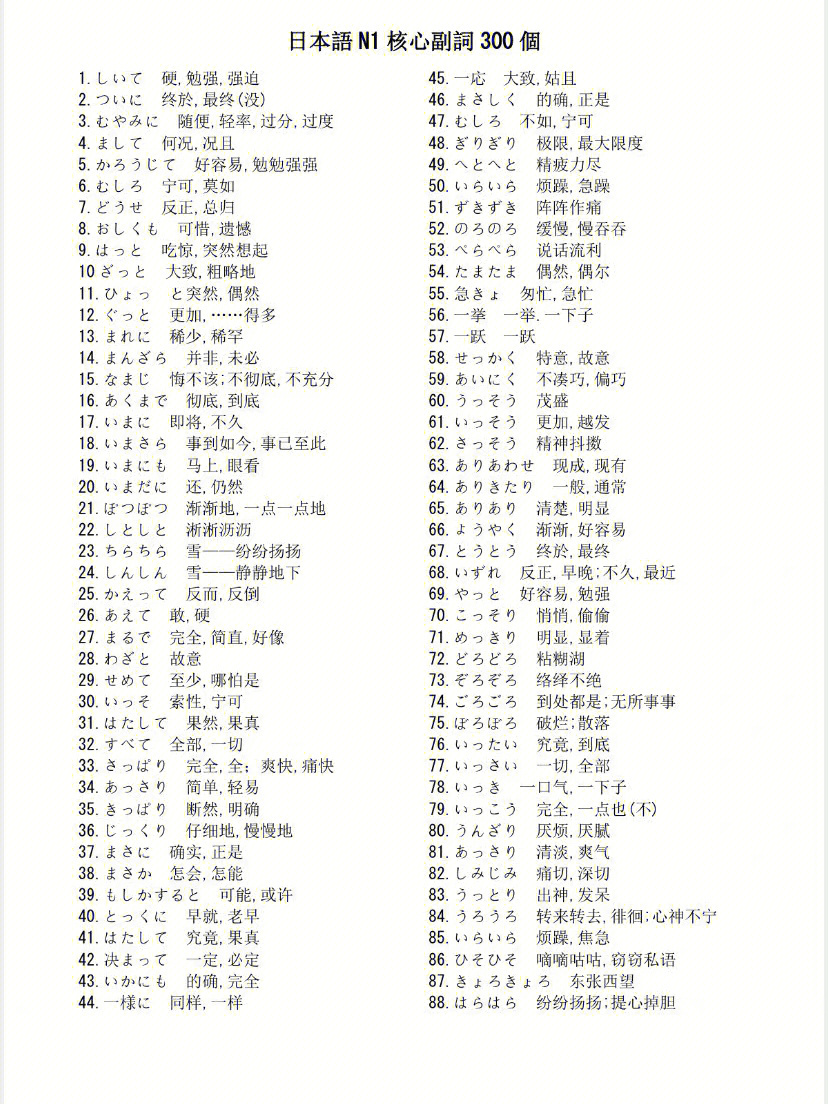 初学者日语单词2000图片