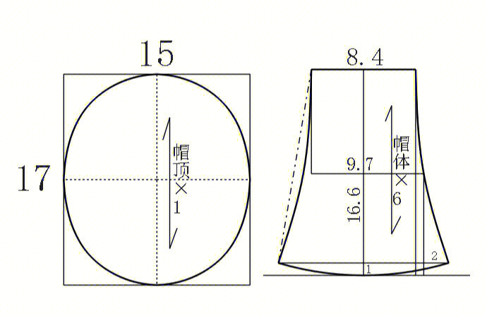 制作棒球帽的裁剪制图图片