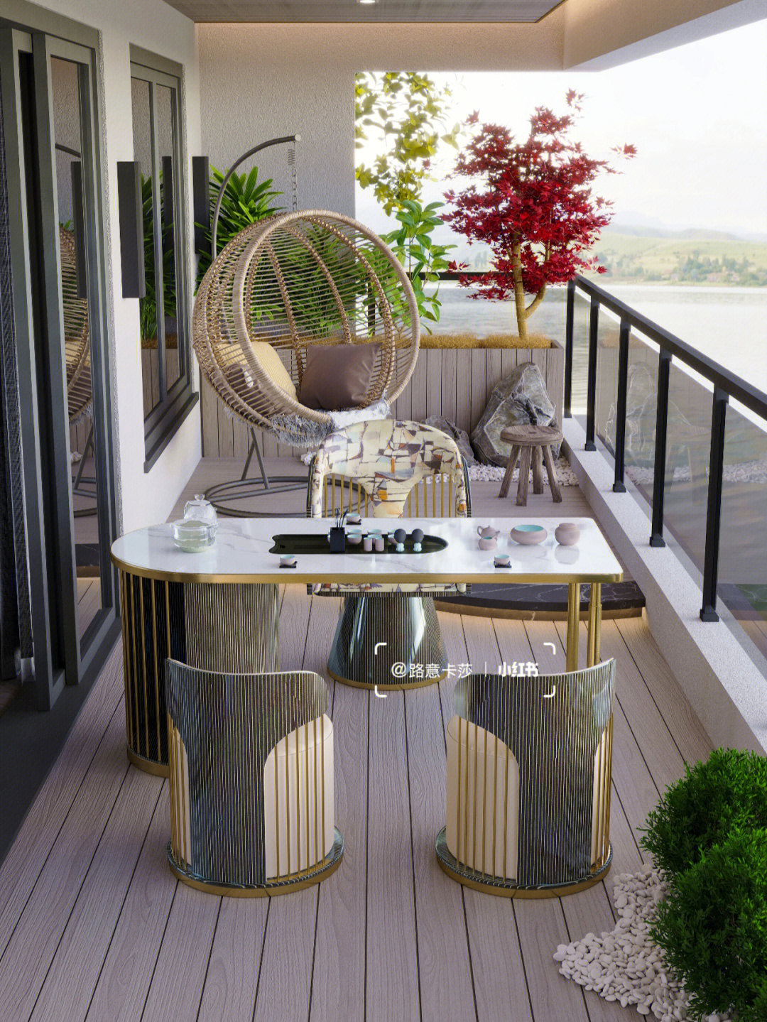 设计师款丨家用阳台小茶桌椅气质客厅小茶台