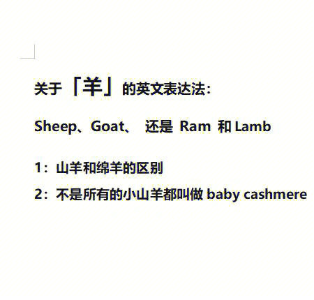 关于羊的英文sheepgoatramlamb