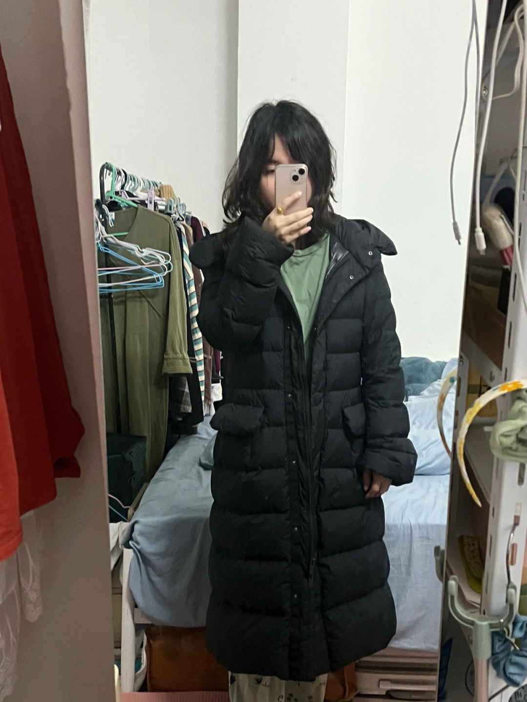 153身高穿长款羽绒服图片