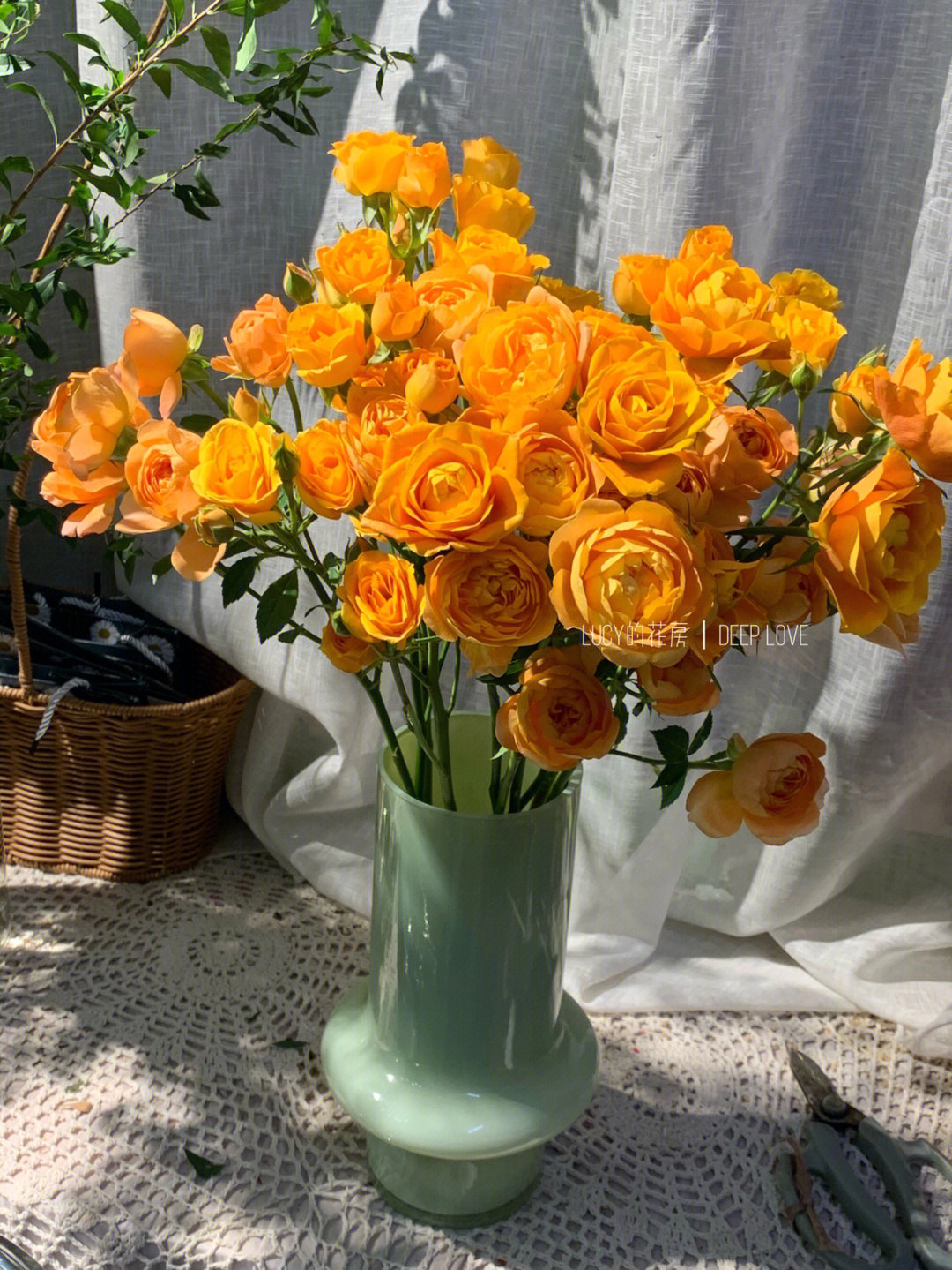 花艺#果汁泡泡玫瑰花#花瓶#中古花瓶#法式花瓶#多头玫瑰