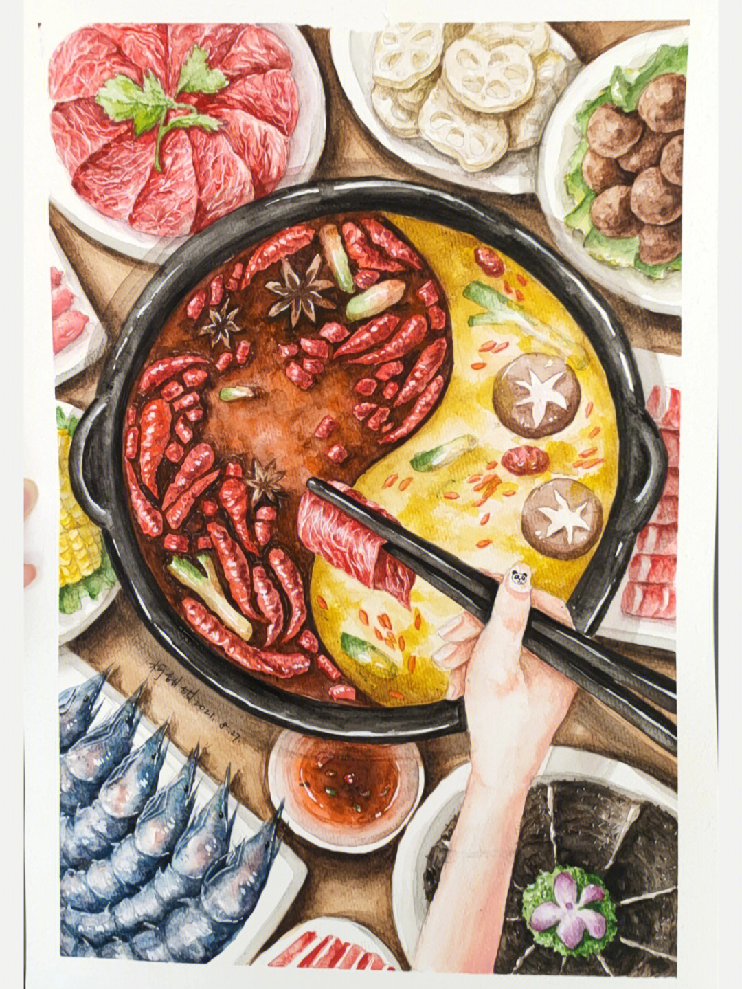 四川美食画画图片