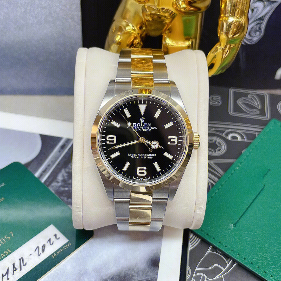 劳力士rolexm124273新款间金探险家1间金黑盘36mm表径 未使用 现货