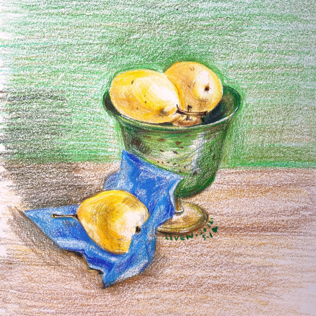 色彩梨子的画法步骤图图片