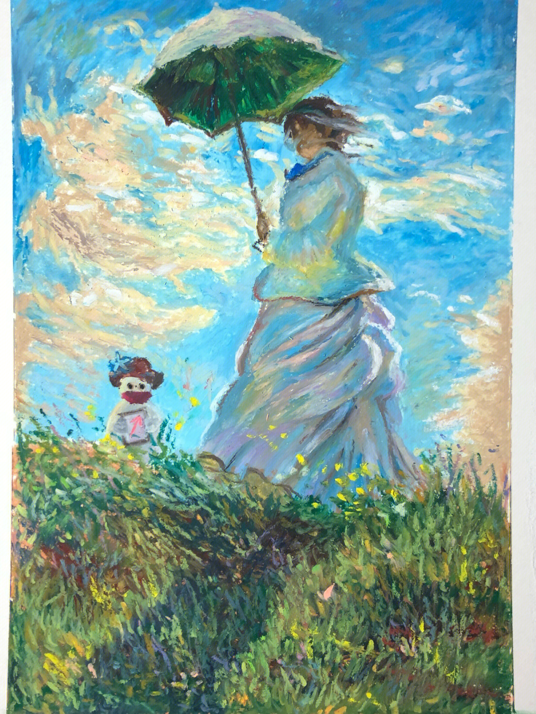 打伞的女人油画恐怖图片