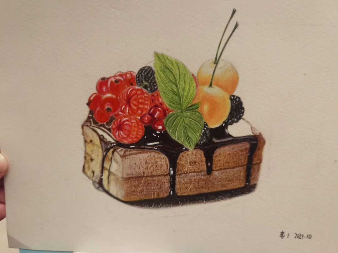 生日蛋糕的画法 彩铅图片