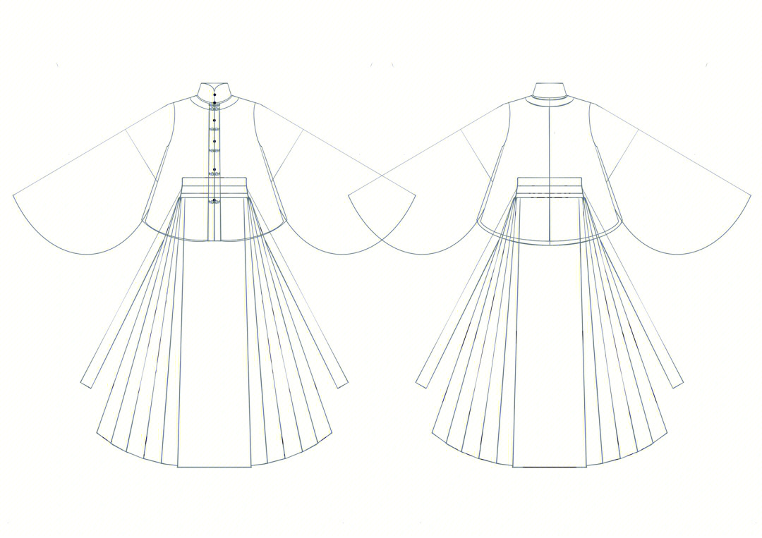 汉服款式线稿分享5明制马面裙
