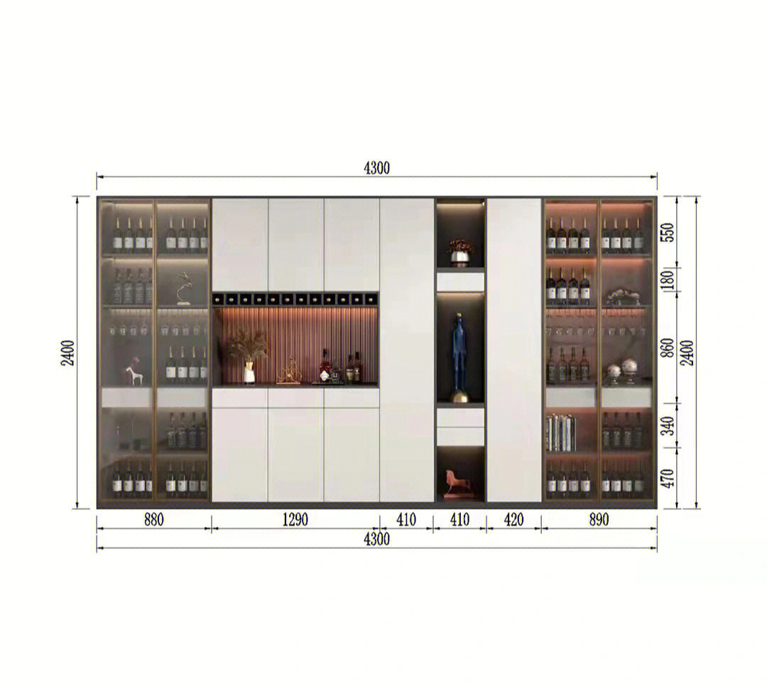 酒柜尺寸图解 设计图图片
