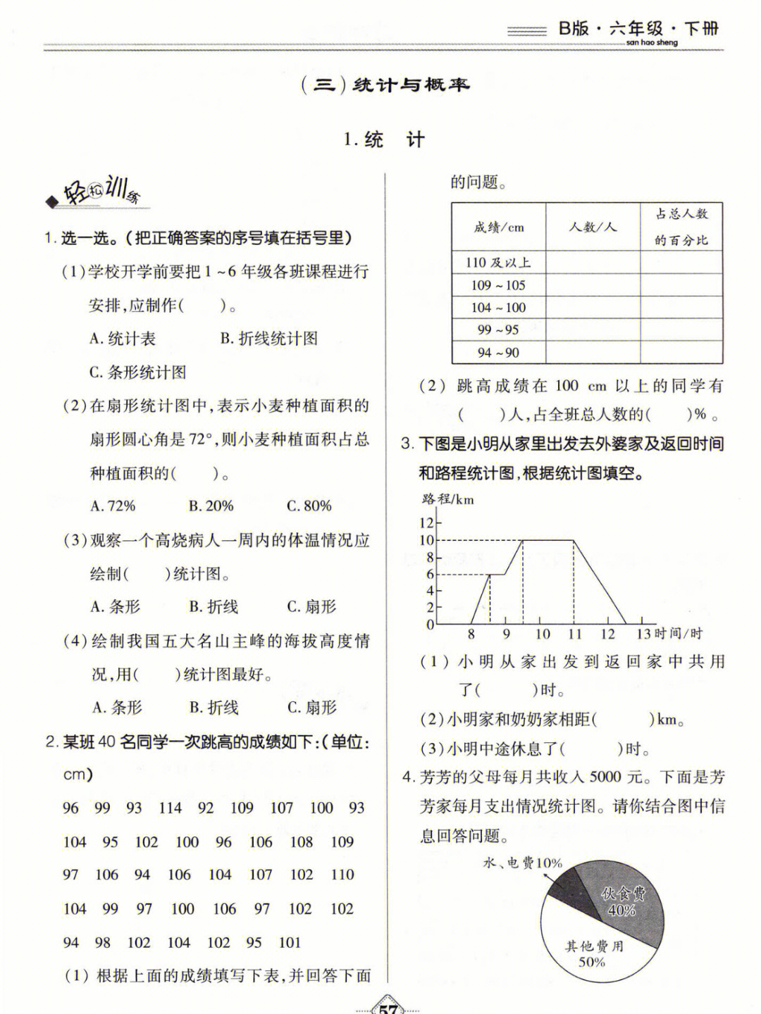 六年级下册数学总复习练习题