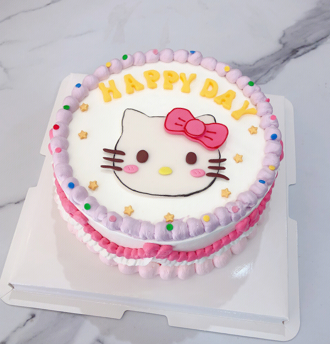 kitty猫蛋糕简笔画图片