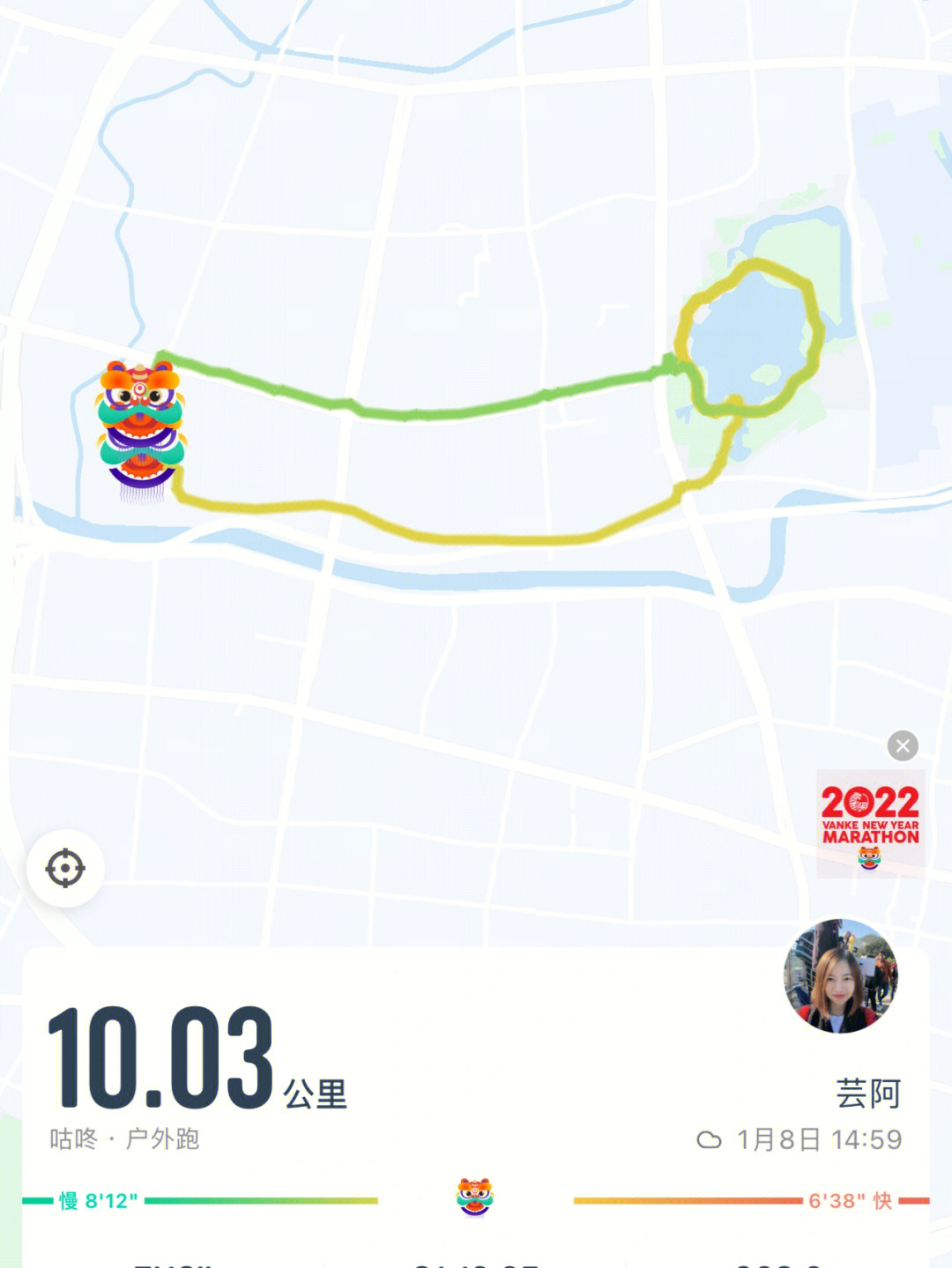 长风公园跑步路线图片